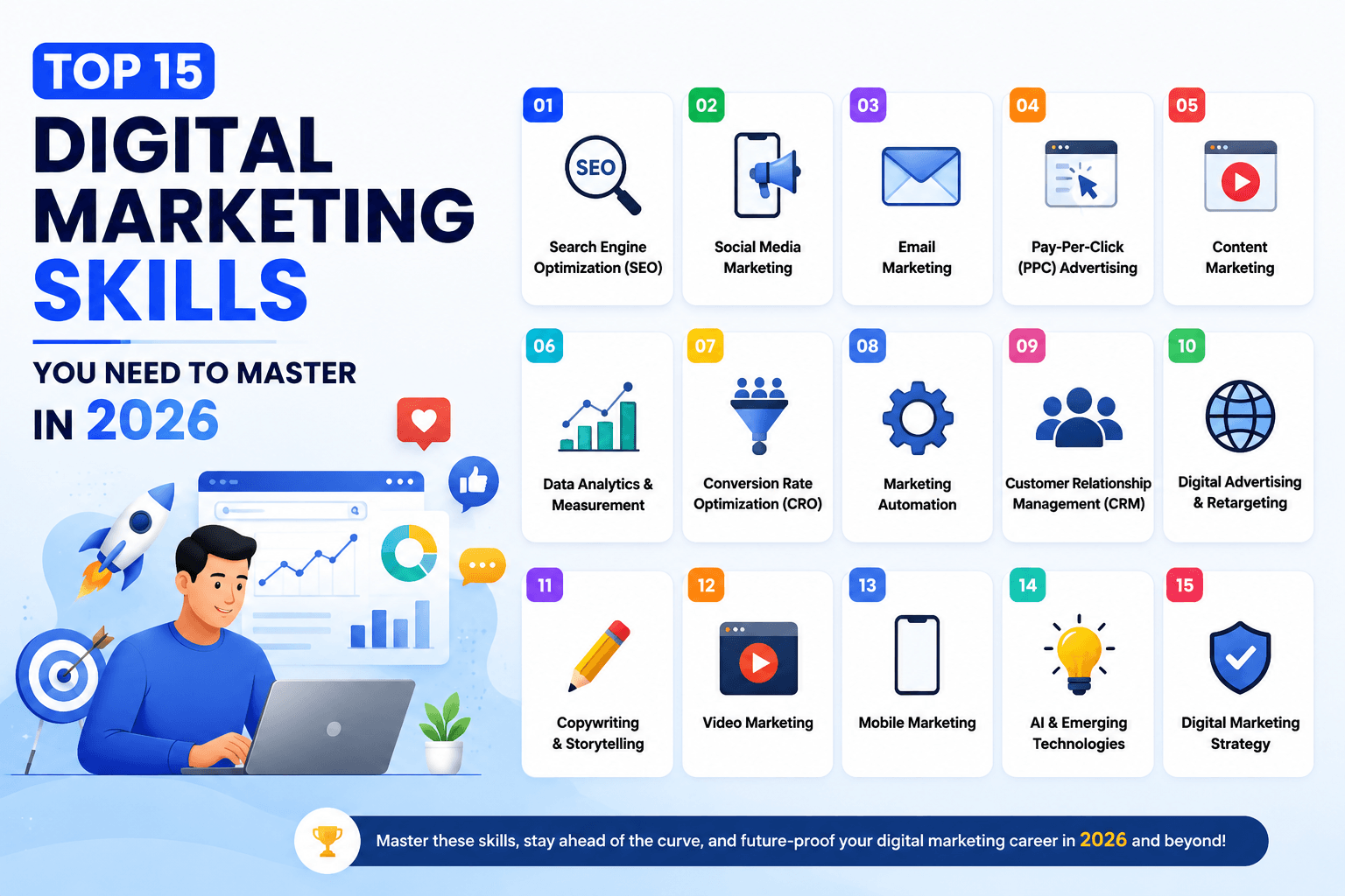 Top 15 Digital Marketing Skills You Need to Master in 2026