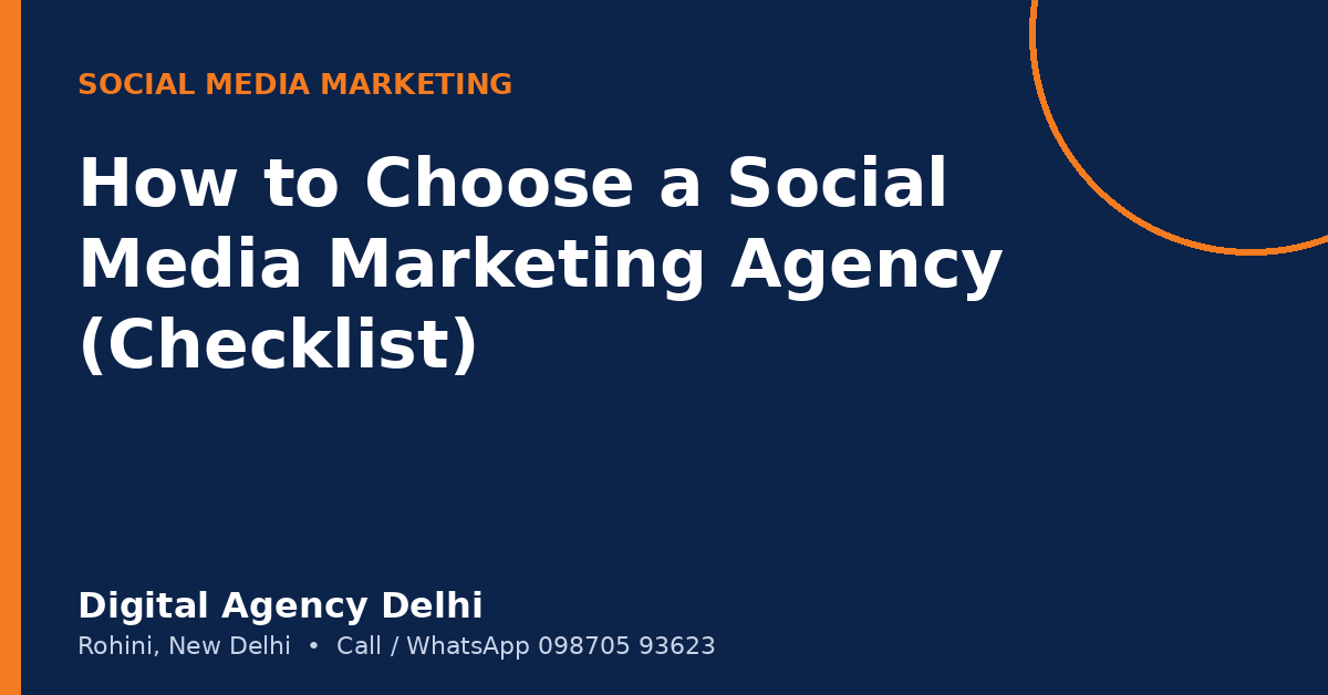 How to choose a social media marketing agency checklist
