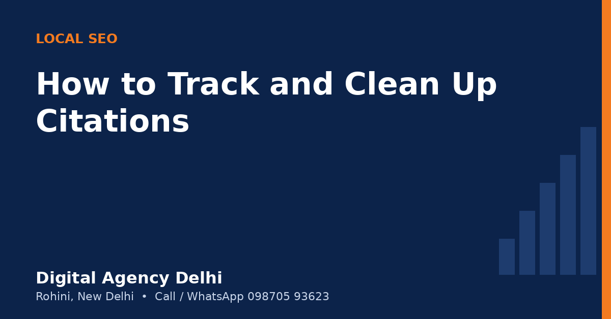 Spreadsheet tracking local citations for a Delhi business