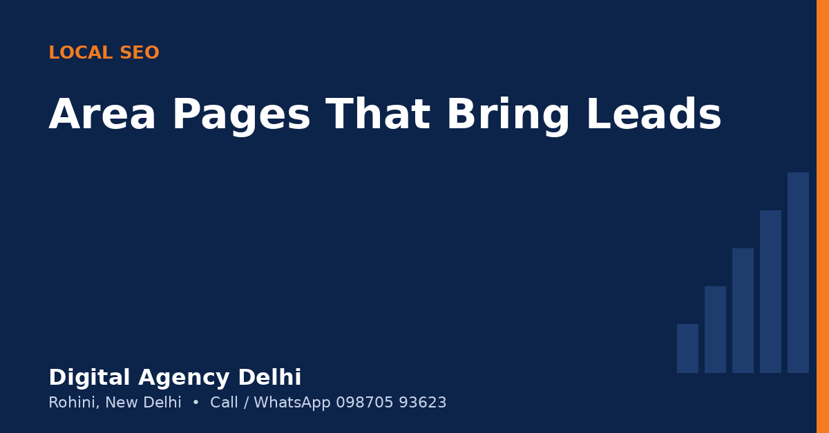 Real estate website with area guide pages for Delhi localities