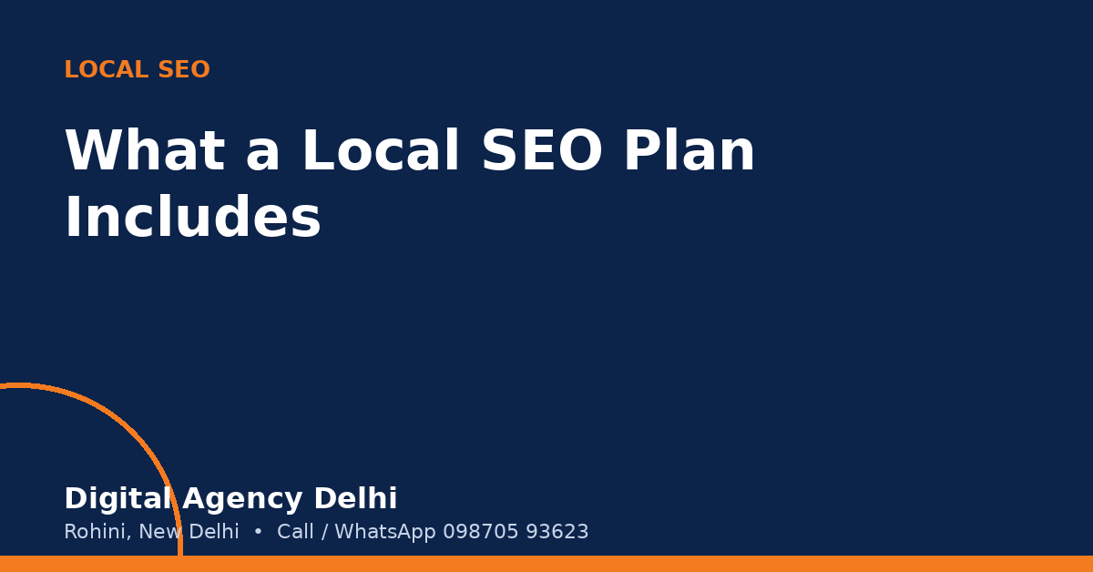 Breakdown of tasks included in a local SEO service plan