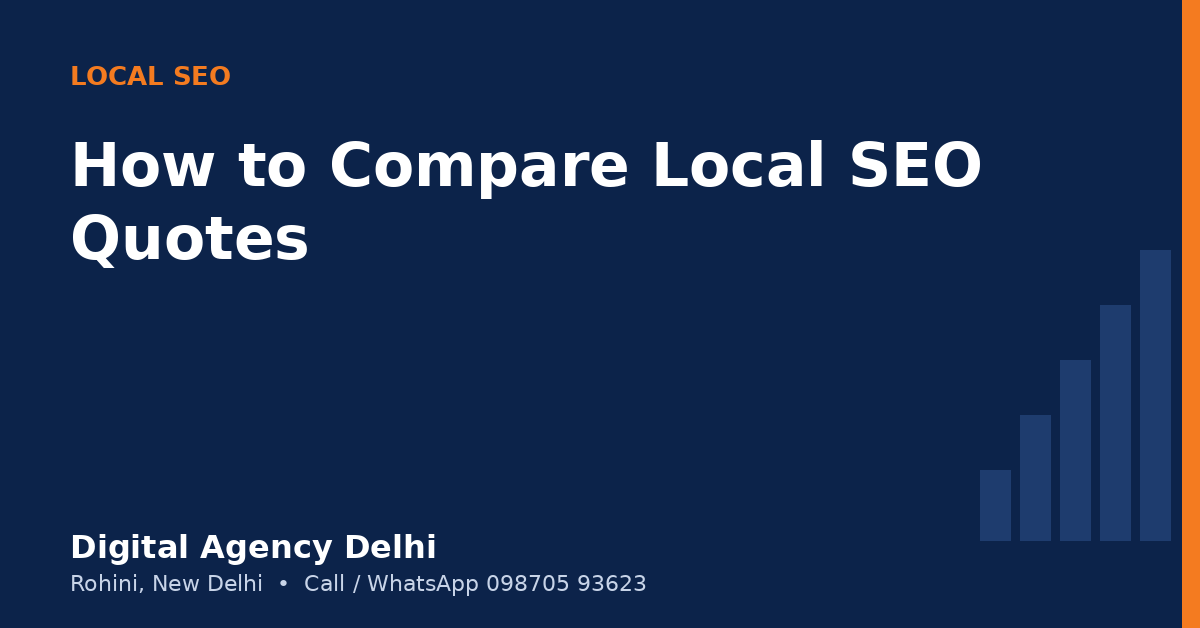 Delhi business owner comparing two local SEO proposals