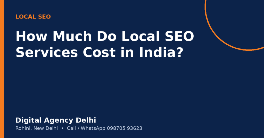 Local SEO services cost in India explained for small businesses