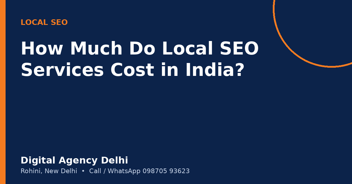 Local SEO services cost in India explained for small businesses