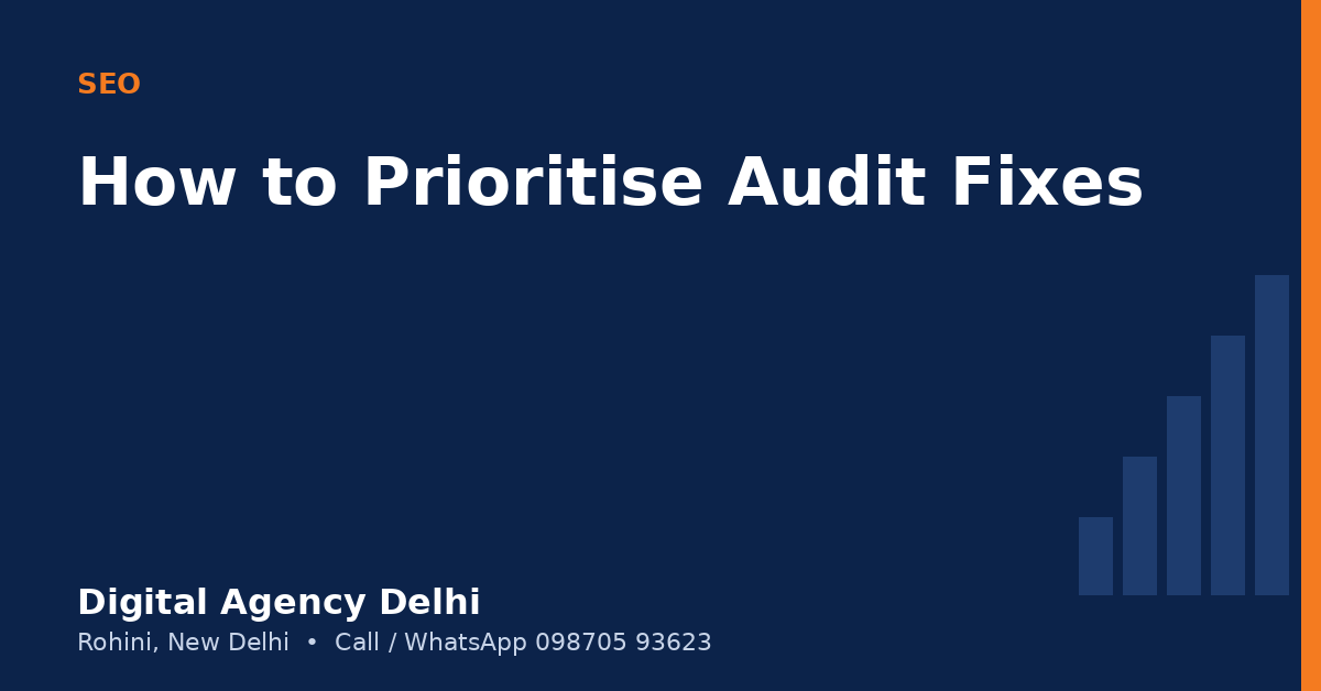 Prioritised list of SEO audit fixes for a small business site