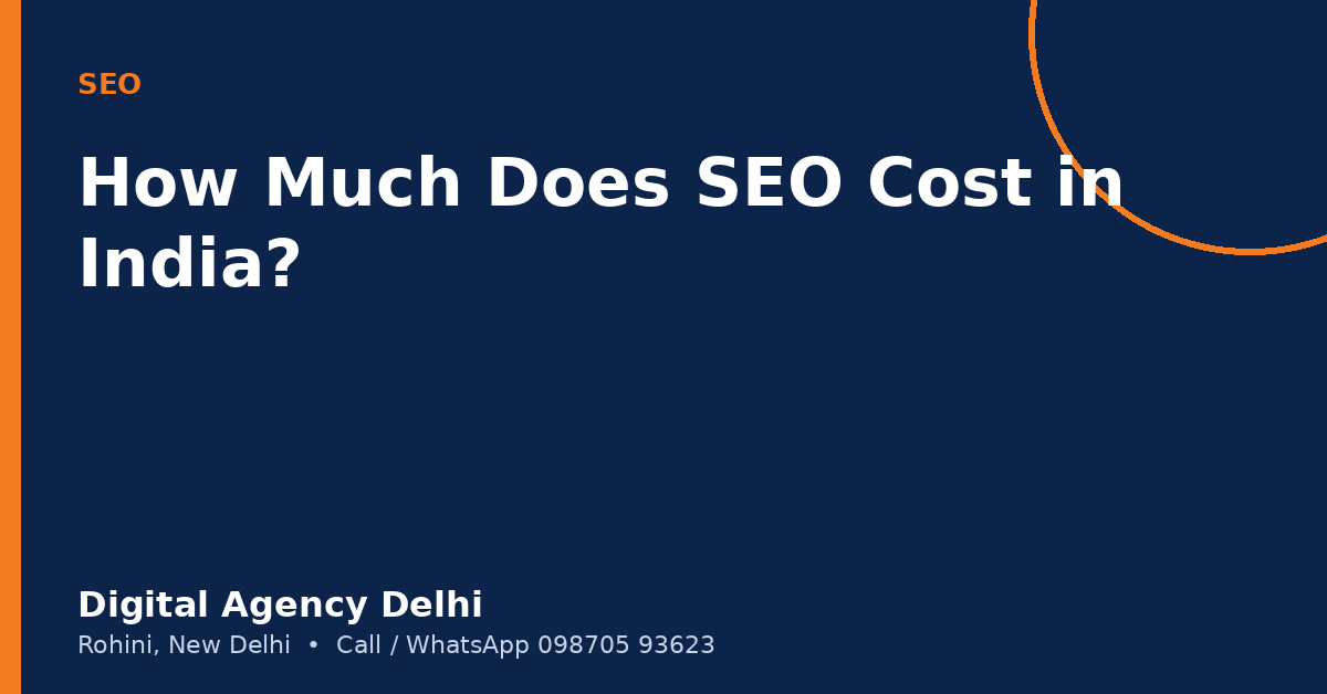SEO cost in India factors explained